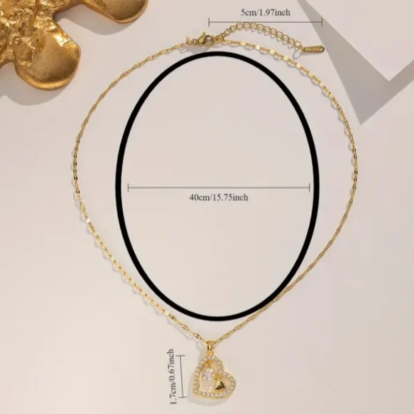 New 18K Gold Plated Stainless Steel Hearts💗 Charm Necklace - Picture 5 of 5